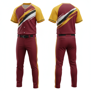 Ensemble de baseball personnalisé en polyester sublimé respirant pour la vente en gros - Product Image 4