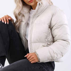 Wholesale Rates Best Sale Winter Short Body Women's <b>Jackets</b> 2026 Customize Style Long Sleeve <b>Cropped</b> Women Puffer <b>Jacket</b> - Product Image 3
