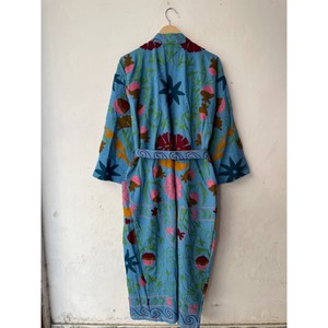 Suzani Kimono Coton Broderie À La Main Manteau Style Indien Pardessus Hiver Kimono Style Bohème Suzani Manteau Longwear Peignoir - Product Image 4