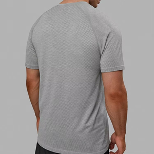 Camiseta de gran tamaño de manga corta en blanco con logotipo personalizado para hombre, para correr y Fitness Camiseta ajustada, camiseta transpirable para gimnasio, cuello redondo - Product Image 2