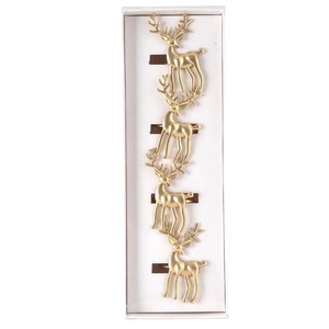 Anneau de serviette en forme de renne finition or décoratif, adapté aux événements de Noël et à la mise en scène de table saisonnière, vente en gros en provenance d'Inde - Product Image 3