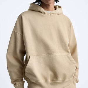 เสื้อฮู้ดผู้ชายทรงโอเวอร์ไซส์สำหรับฤดูหนาวผ้าฟลีซผ้าฝ้ายพิมพ์โลโก้สีพื้นเหมาะสำหรับทุกเพศ - Product Image 4