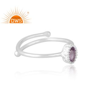 Anillo de piedras preciosas de amatista Rosa Natural de Plata de Ley 925 más vendido, joyería personalizada para mujer, regalo para ella - Product Image 4