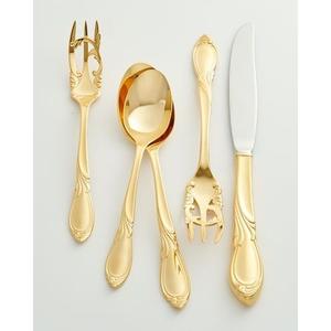 Conception de finition ustensiles de cuisine en acier inoxydable ensemble de couverts entièrement en métal conception or outils de couverts brillant ensemble de couverts - Product Image 1