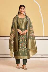 ผ้าไหมพิมพ์ลาย Banasari Jacquard หนักดีไซเนอร์พร้อมเสื้อผ้าปากีสถานจากมารูติแฟชั่นอินเดีย - Product Image 5