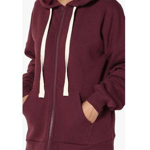 Abrigo largo con capucha y cremallera completa hasta la rodilla de lana para mujer - Product Image 5