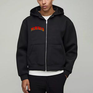 เสื้อครอปแบบมีซิปสำหรับผู้ชายเสื้อฮู้ดผ้าฝ้าย100% ผ้าเฟรนช์เทอร์รี่แบบว่างเปล่าพิมพ์โลโก้ได้ตามต้องการ - Product Image 4