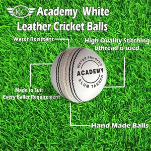 Paquete de 6 pelotas de grillo de cuero blanco Academy de la mejor calidad estándar internacional ALUM Tannde pelotas de cuero - Product Image 5