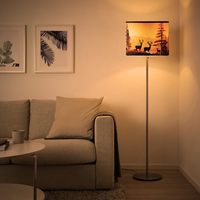Abat-jour rond en tissu de tambour rustique moyen araignée Fitter remplacement artisanal pour lampes de table et de sol