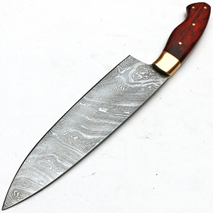 Cuchillo de Chef de acero de Damasco hecho a mano, duradero, mango de madera, apto para lavavajillas, borde afilado de alta calidad, opciones personalizadas, Pakistán - Product Image 2