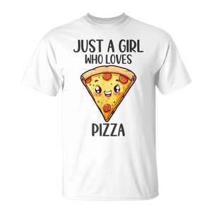 Camiseta Just A Girl Who Loves Pizza para mujer, regalo para amantes de la comida - Product Image 1