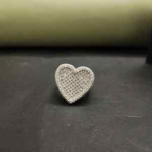 Anillo de Moda DOPE JEWELLS DLR-0086 con Diseño de Corazón, Estilo Hip Hop, con Moissanita Baguette, Acero Inoxidable, Certificado IGI, Personalizable - Product Image 2