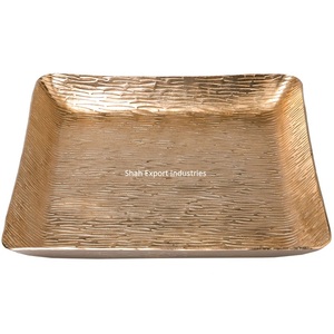 Heavy Duty Brass Food Serving <b>Tray</b> Square Shape Gold Finished for Home and Hotels Snacks & <b>Drinks</b> Serving <b>Trays</b> - Product Image 1