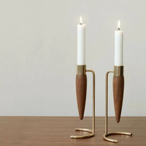 Ensemble fantaisie ensemble décoratif en bois bougeoir X Mas jour cadeau Logo personnalisé maison bougeoir en bois X Mas jour - Product Image 1