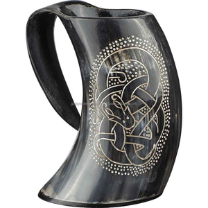 Taza de cuerno para beber vikingo de la mejor calidad Estilo artesanal natural de ágata pulida única y elegante - Product Image 2