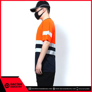 Hi Viz เสื้อยืดทำงานสำหรับผู้ชาย, เสื้อเซฟตี้ทำจากโพลีเอสเตอร์100% มีเทปสะท้อนแสงพรีเมี่ยม - Product Image 4