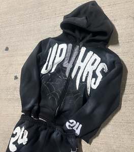 Sudadera recortada cuadrada Premium para hombre, ropa de calle, Sudadera con capucha, logotipo bordado personalizado, transpirable, DTG, DTF, patrón de impresión personalizable - Product Image 1