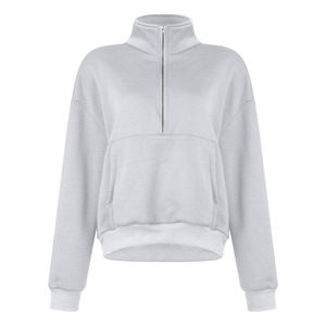 Sweatshirts à col roulé d'hiver pour femme à la mode avec logo sur le devant et design court à fermeture éclair - Product Image 3