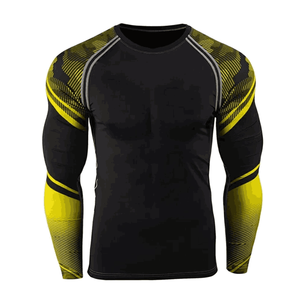 Men's <b>Long</b> <b>Sleeve</b> Rush Guard Stretch Fitness Quick Dry Short <b>Sleeve</b> Rash Guard Swim Wear Rash Guard <b>Black</b> Sublimated Arms - Product Image 6