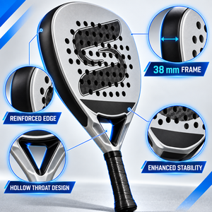 Raquette de <span class=keywords><strong>padel</strong></span> en fibre de carbone 18K, finition mate, 38 mm, haute résistance, contrôle stable, puissance, logo personnalisé OEM, <span class=keywords><strong>Pro</strong></span> - Product Image 4