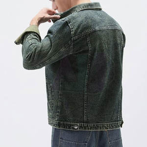 Veste en jean pour homme confortable et tendance, 100% coton, avec logo sur le devant, respirante et coupe-vent, pour une utilisation décontractée en extérieur - Product Image 4