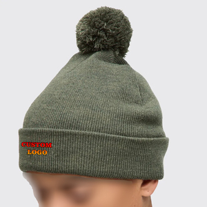 Wholesale Custom embroidered Logo jacquard knit Beanie Hat for <b>men's</b> Winter casual wear Warm acrylic Knitted Skull <b>man</b> <b>Cap</b> - Product Image 1