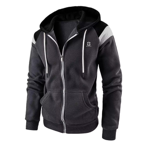 Sweat à capuche zippé en molleton de coton brodé personnalisé pour homme, à manches longues, idéal pour l'hiver et les activités de plein air – Collection Tendance - Product Image 2