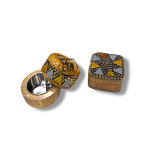 ART INDIEN EXOTIQUE Ensemble artisanal haut de gamme de brûleur à bakhoor poli, boîte à motifs arabes, style ange, artisanat en résine, pièces en bois et en métal - Product Image 1