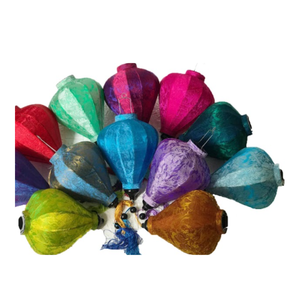 โคมไฟแขวนทำด้วยมือสไตล์โบราณโคมไฟผ้าไหมโคมไฟผ้าสีสันสดใส100% 99ข้อมูลทำด้วยมือ - Product Image 3