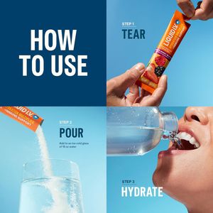 ของเหลวทางหลอดเลือดดำ สารเพิ่มความชุ่มชื้น + สารเสริมภูมิคุ้มกัน - สูตรผสมผลไม้ป่า |   ผงเครื่องดื่มเกลือแร่ |   1 แพ็ค (14 หน่วยบริโภค) - Product Image 6