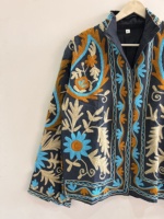 Veste en coton Suzani florale traditionnelle faite à la main pour femmes