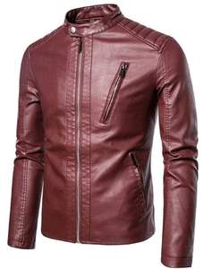 High Quality Custom <b>Men's</b> <b>Biker</b> Genuine Leather <b>Jacket</b> Stand Collar Breathable Classic Motorcycle Leather <b>Jacket</b> Style Winter - Product Image 6