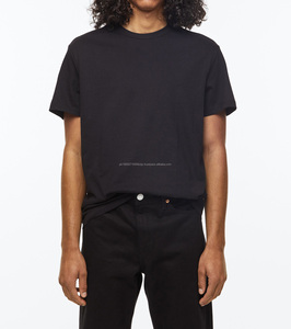 Équipage en coton de couleur unie de haute qualité, T-shirt imprimé personnalisé de fitness T-shirts pour hommes unis T-shirt graphique surdimensionné pour hommes - Product Image 1