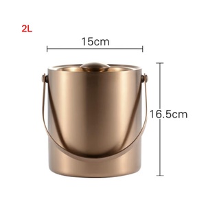 Seau à glace en métal de qualité pour l'exportation avec couvercle et poignée Glacière étanche et durable pour la décoration Outils de bar - Product Image 3