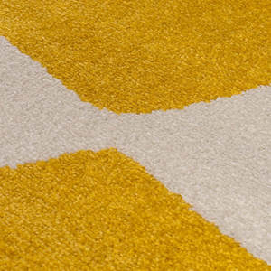 Alfombra Rectangular Joli a Cuadros Amarillos y Blancos, Hecha a Máquina, para Sala de Estar, Pasillo, Entrada, Espacios Juveniles - Product Image 3