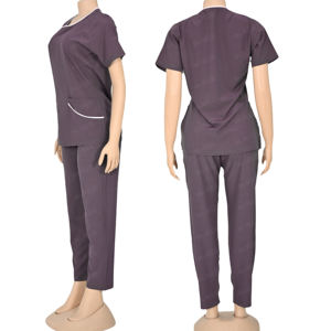 2025 nuevos uniformes de Hospital Unisex conjuntos de uniformes de enfermería conjuntos de uniformes de secado rápido conjunto de dos piezas Top y pantalones para enfermera moda OEM - Product Image 2