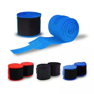 Bandages de boxe élastiques couleur unie avec fermeture auto-agrippante, ensemble de protection sportive unisexe pour adultes, entraînement MMA et Muay Thai - Product Image 1
