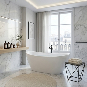 Bañera Independiente de Diseño Exclusivo FW-8823-67, Moderna y Duradera, de Acrílico, para Uso en Interiores de Apartamentos - Product Image 1