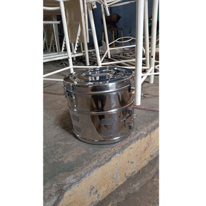 Tambor de tocador de hospital de acero inoxidable de alta calidad con tapa de bloqueo para instrumentos quirúrgicos disponible a un precio asequible - Product Image 4