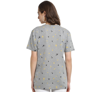 Camiseta de manga corta con cuello redondo de talla grande con estampado de gráficos en color gris personalizado para mujer DE CALIDAD DE EXPORTACIÓN DE Bangladesh - Product Image 3