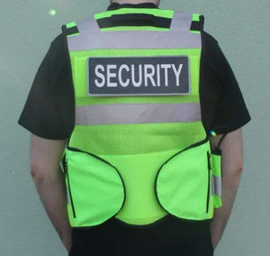 เสื้อกั๊กยุทธวิธีเสื้อกั๊กสะท้อนแสงมองเห็นได้ชัดเจนสีเขียวมีซิปด้านหน้า - Product Image 3