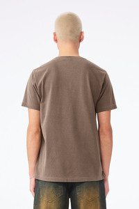 Camiseta Unisex de Cuello Redondo, Algodón Jersey Color Taupe, Manga Corta, Tejido Suave, Básica para Uso Diario, para Fabricación de Ropa al por Mayor - Product Image 4