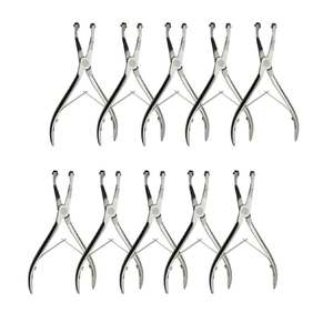 Lot de 10 pinces dentaires temporaires pour enlever les couronnes, coussinets souples Instruments chirurgicaux en acier inoxydable manuel certifié CE - Product Image 1