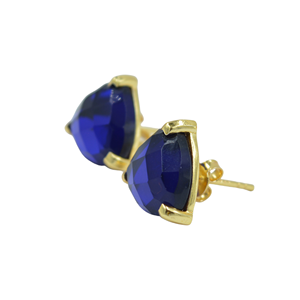 Blue Quartz & <b>Silver</b> Boho Dangle <b>Earrings</b> <b>for</b> <b>Women</b> Handmade 925 Natural Sterling <b>Stud</b> <b>Earrings</b> Gold Plated <b>for</b> Engagement - Product Image 3