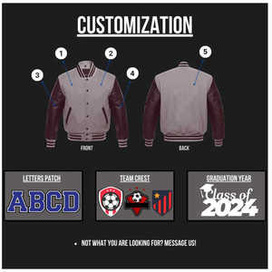 แจ็กเก็ตเบสบอลวิทยาลัยสำหรับผู้ชายตัวปักลายขนาดปกติมีสไตล์แจ็กเก็ตตัวหนังสือน้ำหนักเบา - Product Image 5