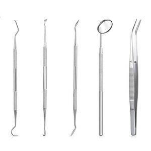 Kit de Instrumentos Dentales, Raspador de Dientes, Espejo Bucal, Sonda, Escalador, Acero Inoxidable, Manual, Certificado CE, Narham Enterprises - Product Image 1