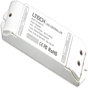 LTECH 350-1050ma Repetidor de potencia 3vto46Vdc 4CH * 350ma PWM Amplificador de potencia 4 canales RGBW LED Repetidor de potencia