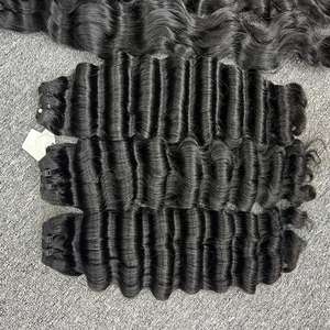 Meilleure vente 100% extensions de cheveux cambodgiens faisceaux de trame de vague profonde en vrac dans différentes couleurs textures cheveux humains bruts en gros - Product Image 2