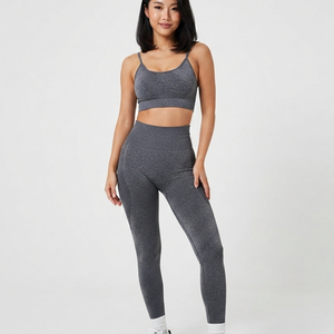 Pantalon de sport OEM pour femme, taille haute, effet push-up, sans couture, contrôle du ventre, en Spandex/Nylon, couleur unie - Product Image 4