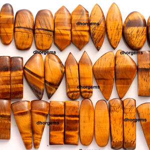 Pares de gemas de ojo de tigre pulidas de alta calidad, para pendientes, venta al por mayor, de fábrica, para fabricación de joyas - Product Image 1